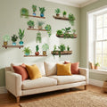 Plants Monstera Leaf Wall  Creative Wall Stickers (Pack of 4)