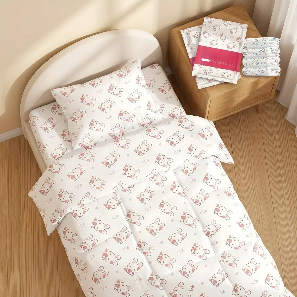 3 in 1 Disposable For Travel Printed Bed Sheet