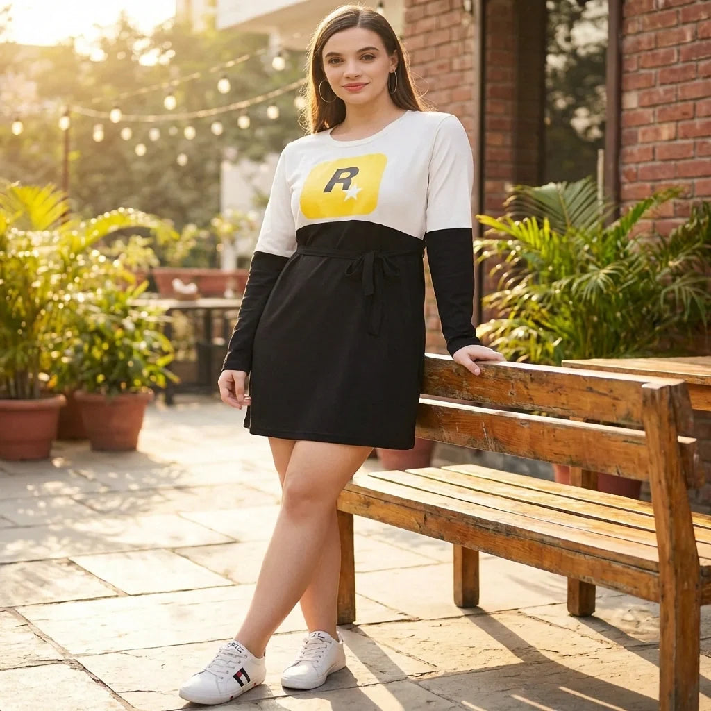 Cotton Printed T-Shirt Dress