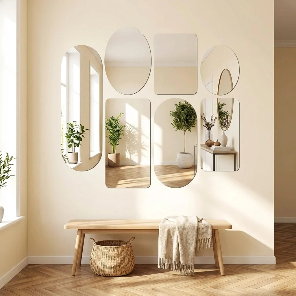 Combo of Oval Shape & Square Shape Mirror (Pack of 2)