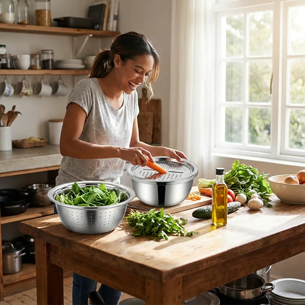 3-in-1 Grater & Colander