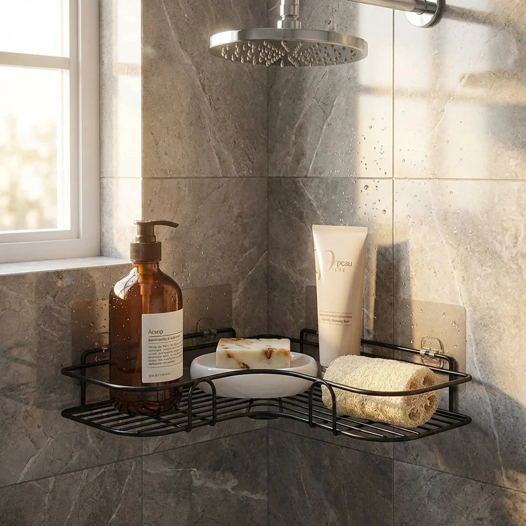 Metal Bathroom Corner Rack Storage Shelves