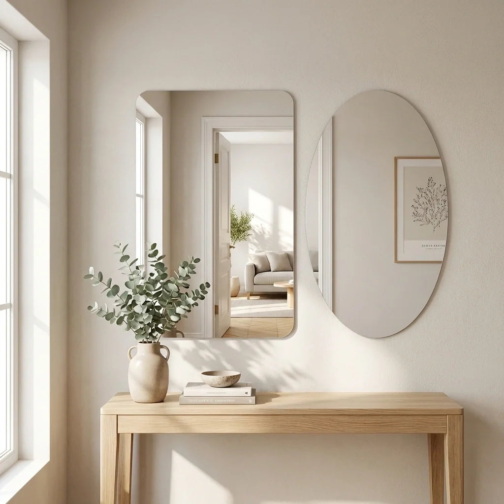 Combo of Oval Shape & Square Shape Mirror (Pack of 2)