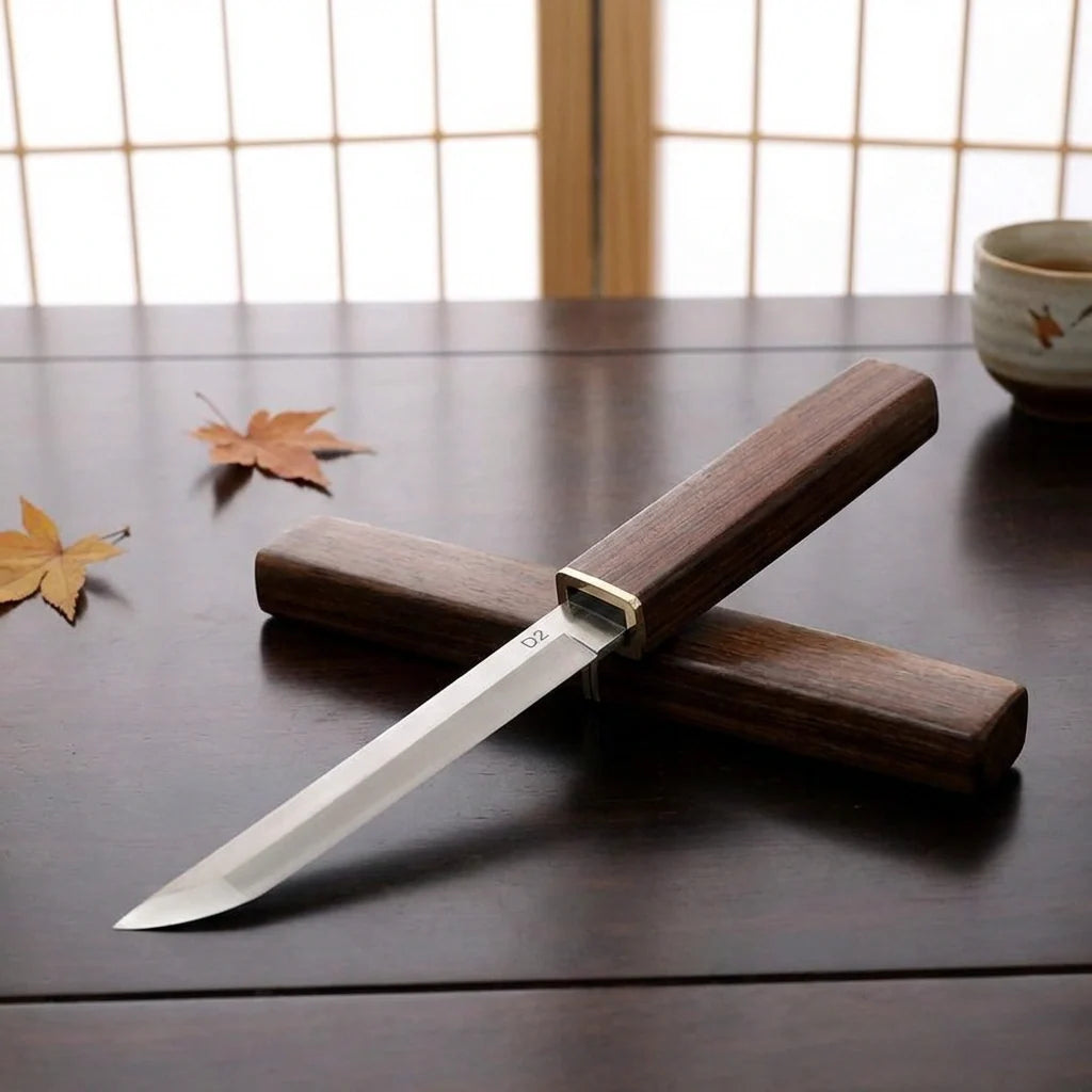 Wooden 2 IN 1 Kitchen Knife Set Stainless Steel Blade