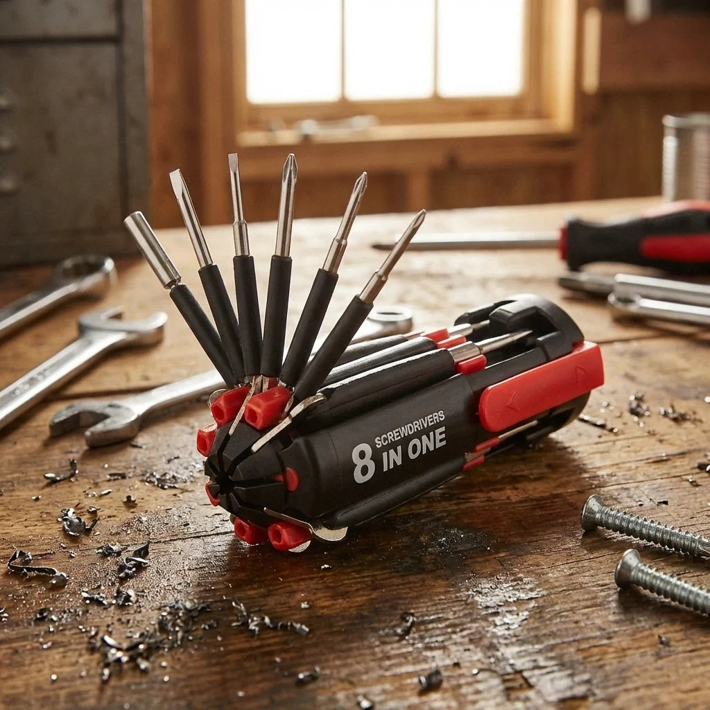 Screwdriver- 8 in 1 Screwdriver Interchangeable Bits Tool Set