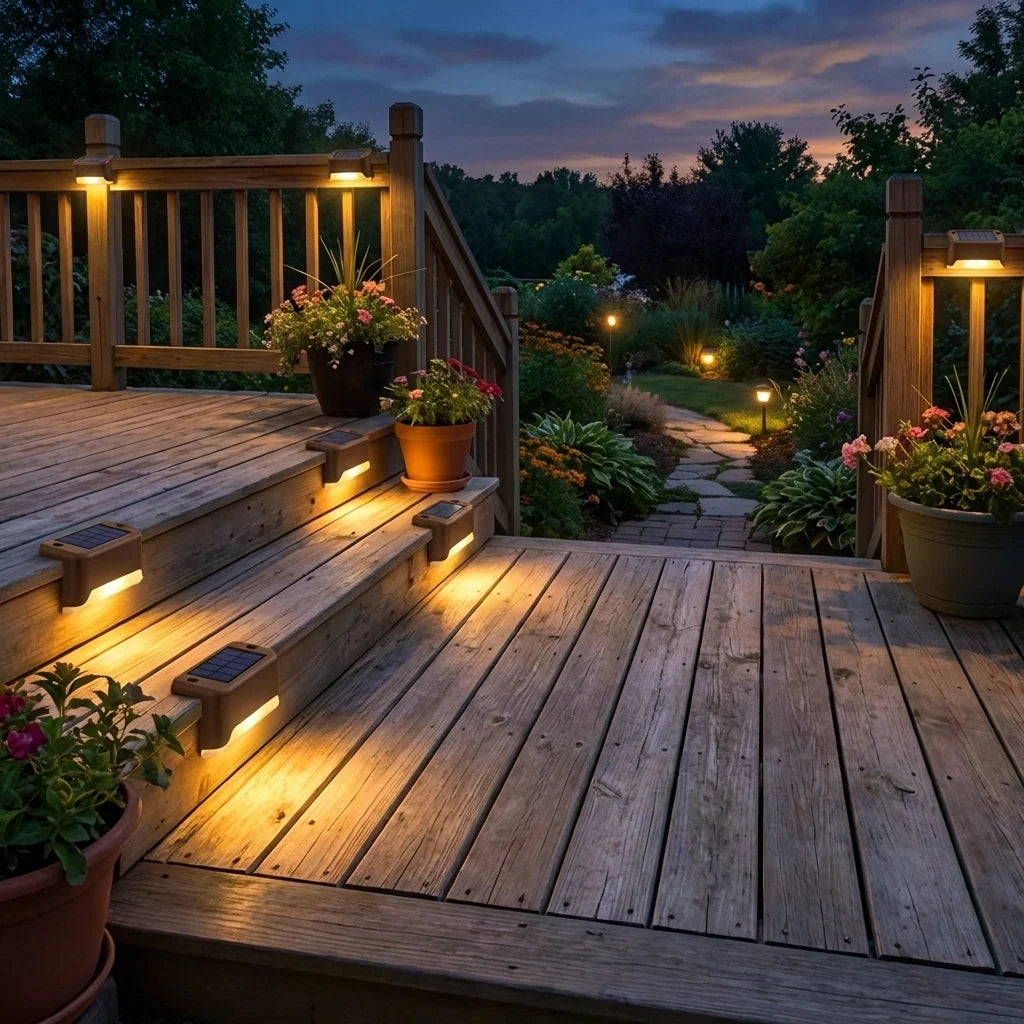 Solar Outdoor Deck Lights (Pack Of 4)