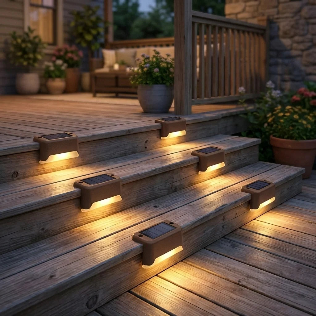 Solar Outdoor Deck Lights (Pack Of 4)