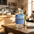 Glass Tumbler with Airtight Lid and Straw