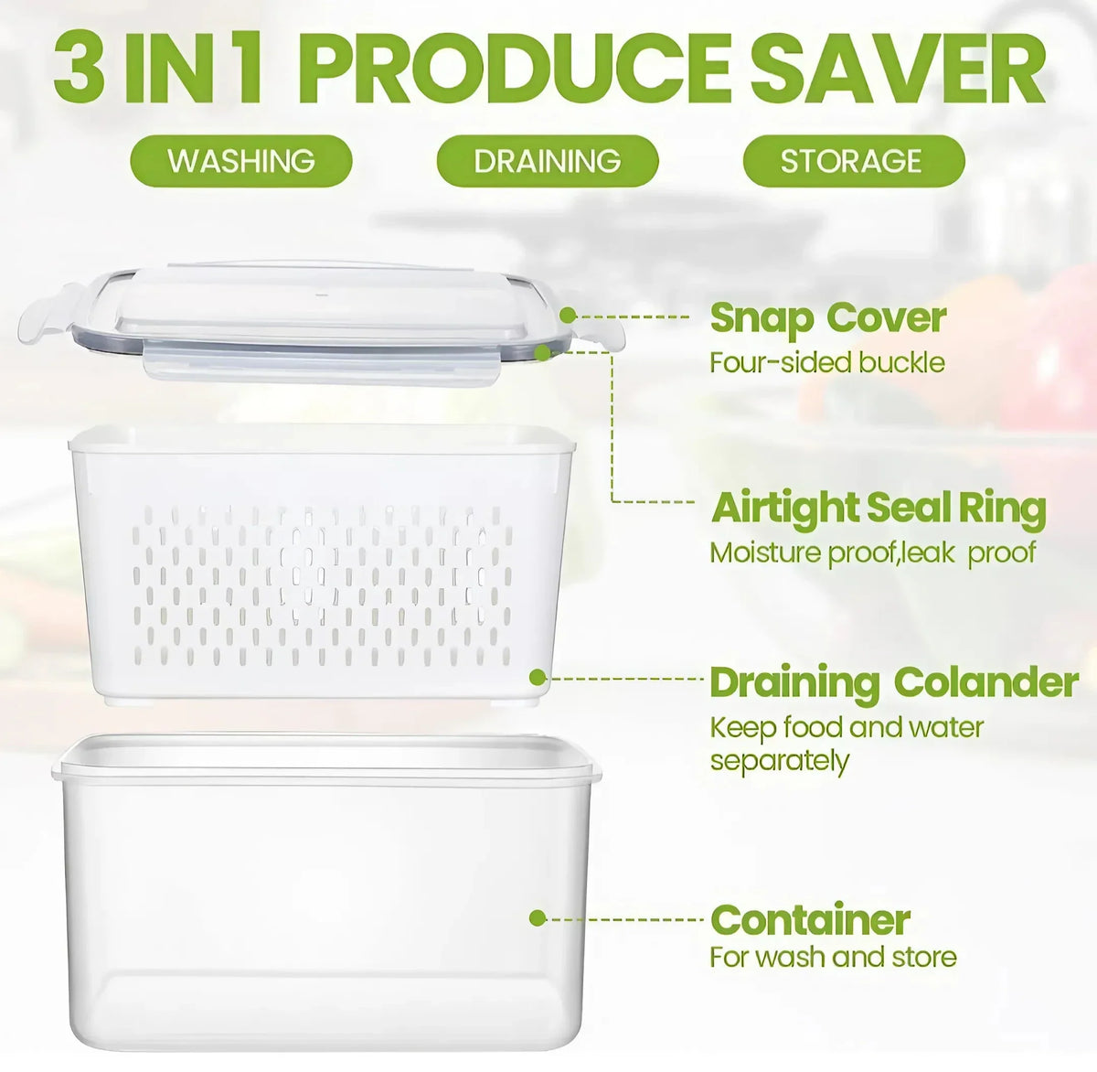 3-in-1 Smart Storage Kitchen Containers