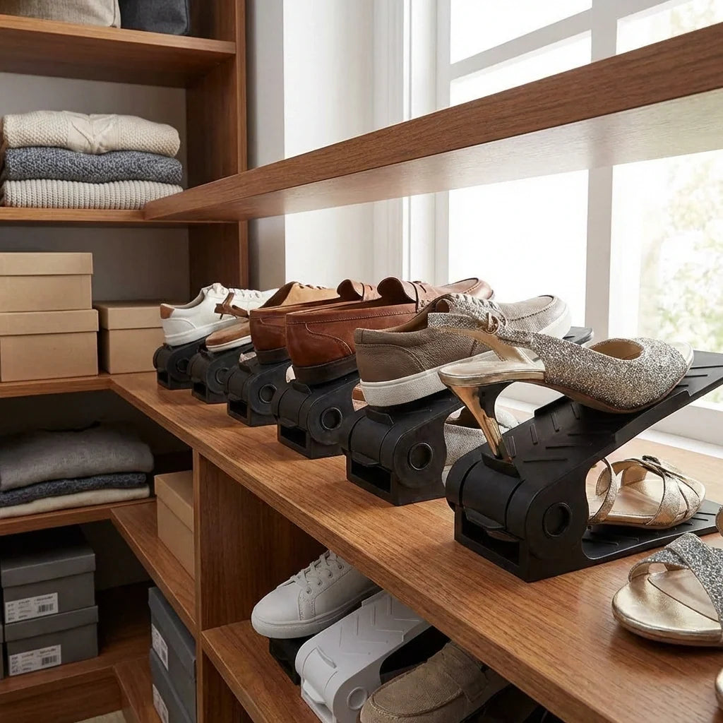 Shoe Organizer - The Adjustable Shoe Rack Space Saver (6 pac)