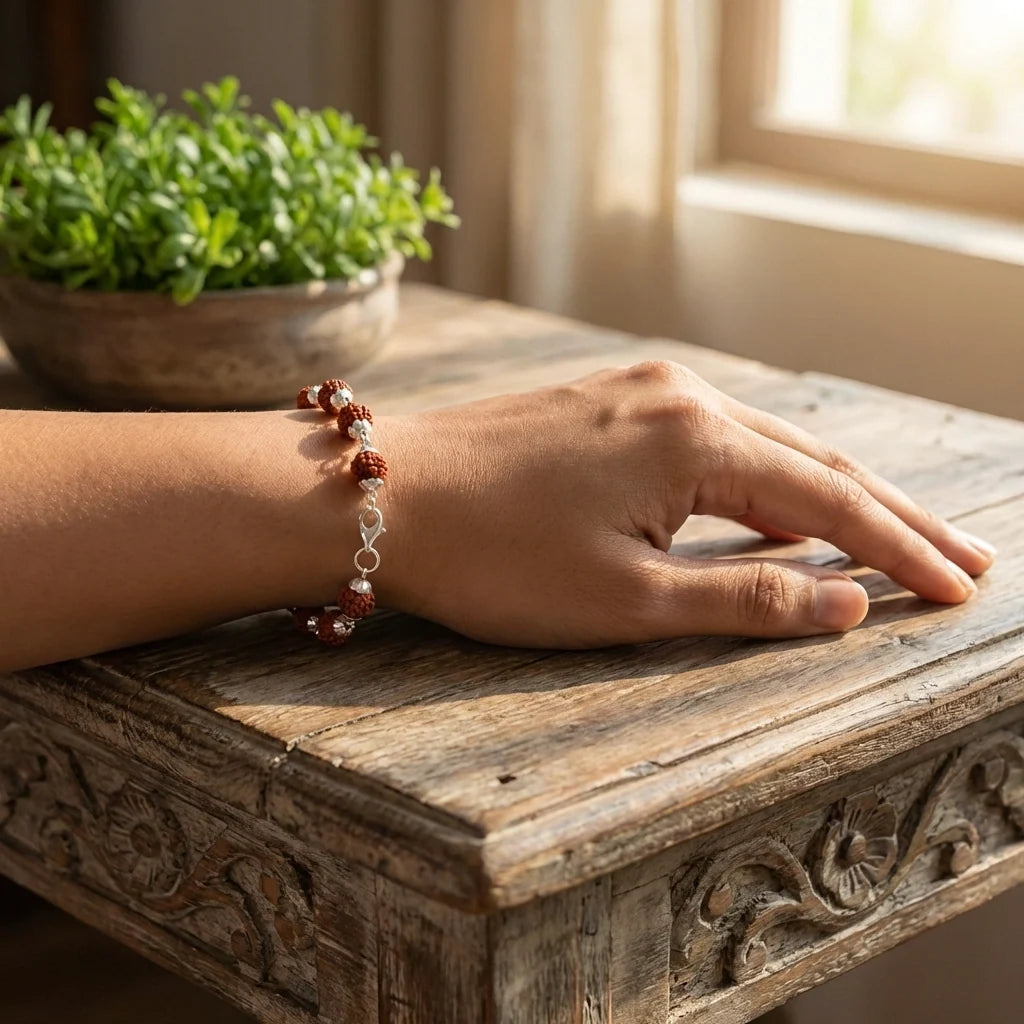 Rudraksha Bracelet Silver Plated