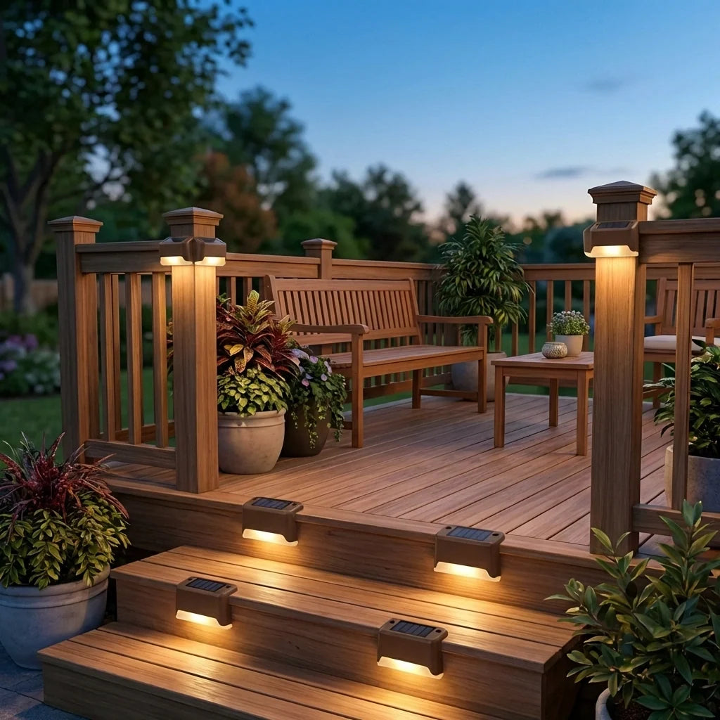 Solar Outdoor Deck Lights (Pack Of 4)
