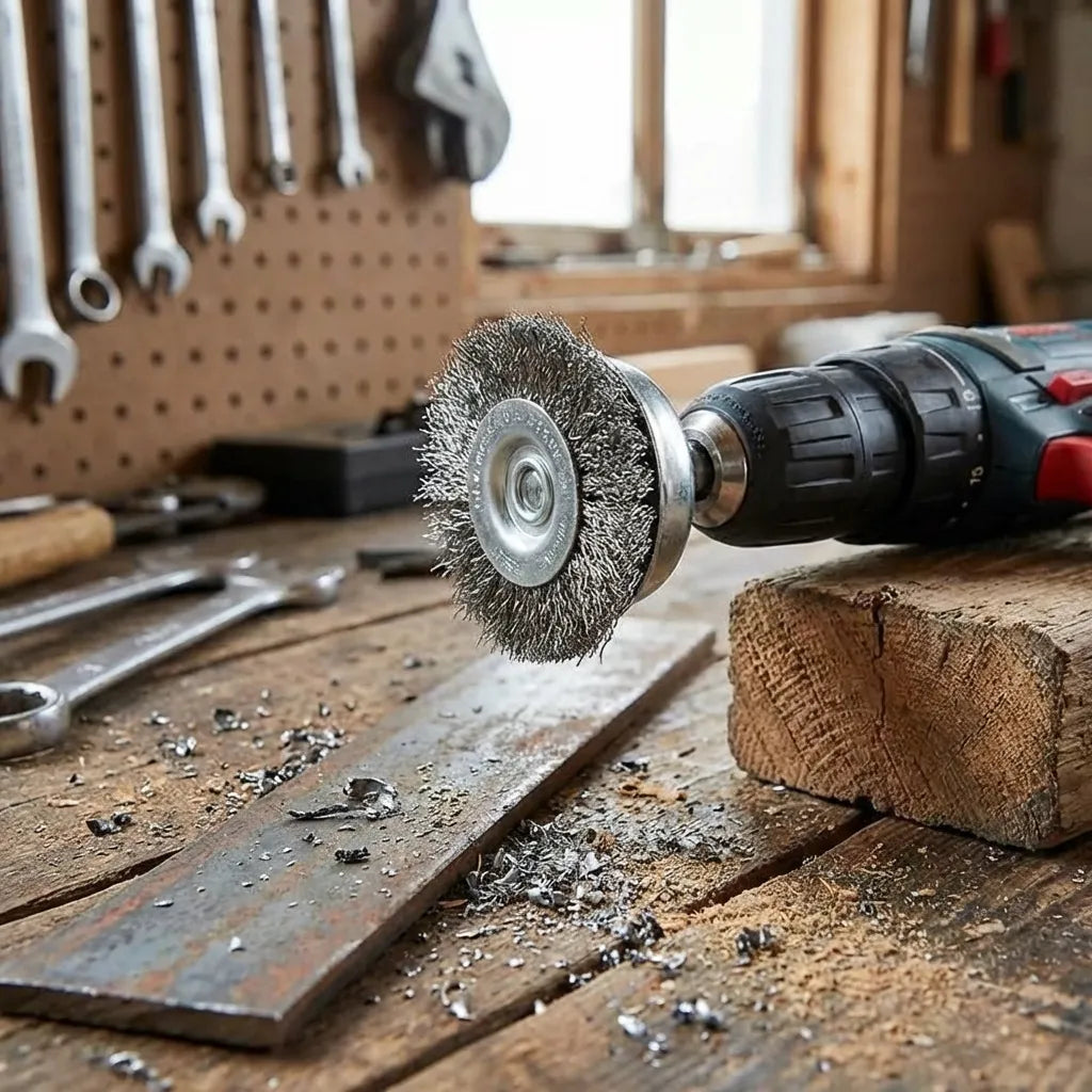 Wheel Brush  3" Drill To Metal Connector