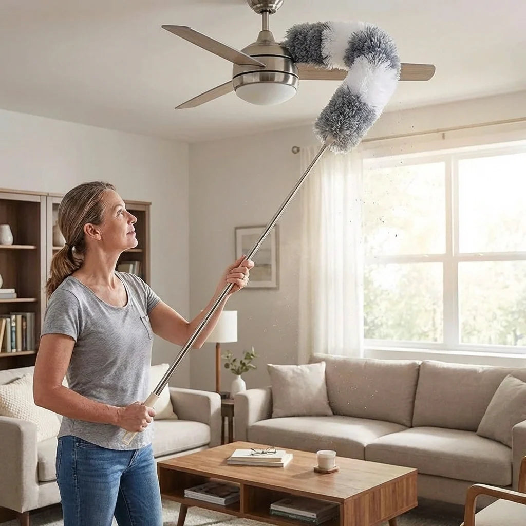 Flexible Mop Duster for Quick and Easy Cleaning with Long Rod