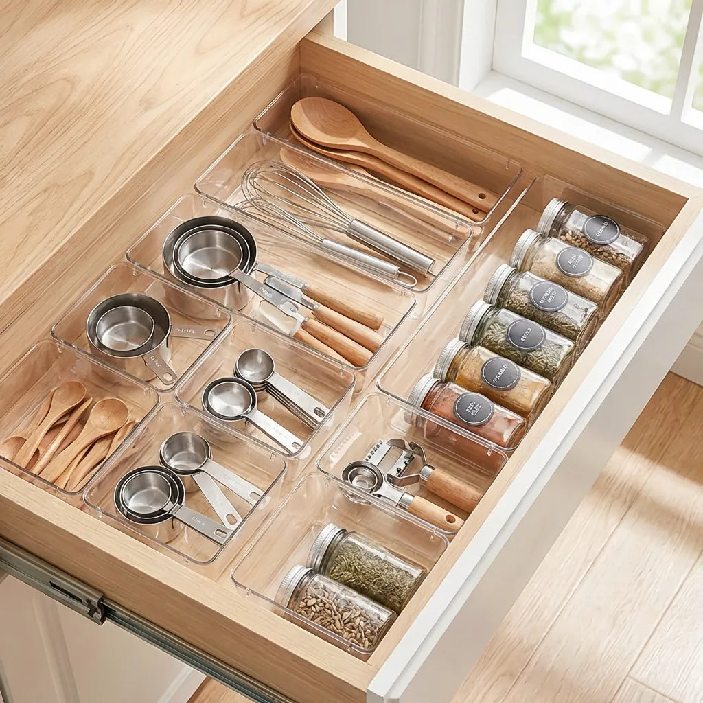 7Pcs Acrylic Drawer Storage Organiser