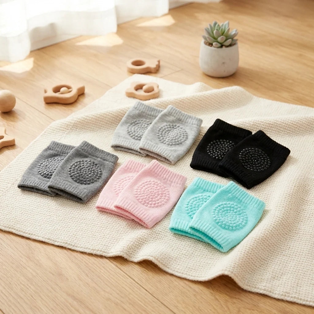 2 Pair Baby Crawling Elbow pad Baby Leg Warmer Baby Kneecap (Multi Color)