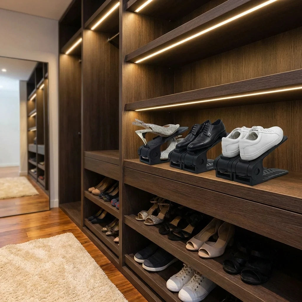 Shoe Organizer - The Adjustable Shoe Rack Space Saver (6 pac)