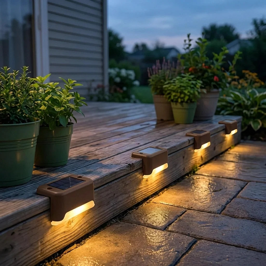 Solar Outdoor Deck Lights (Pack Of 4)