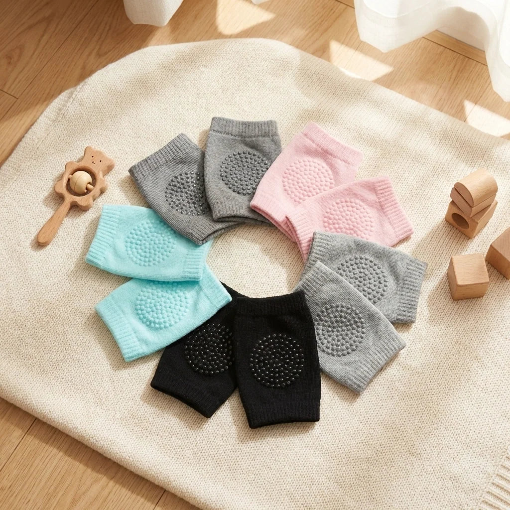 2 Pair Baby Crawling Elbow pad Baby Leg Warmer Baby Kneecap (Multi Color)