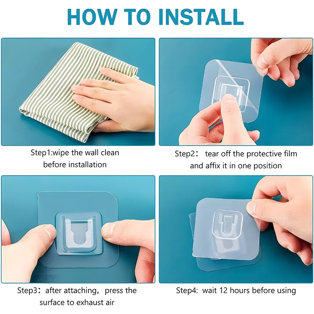 Multipurpose Self Adhesive Hook Holder (Pack of 10pc)