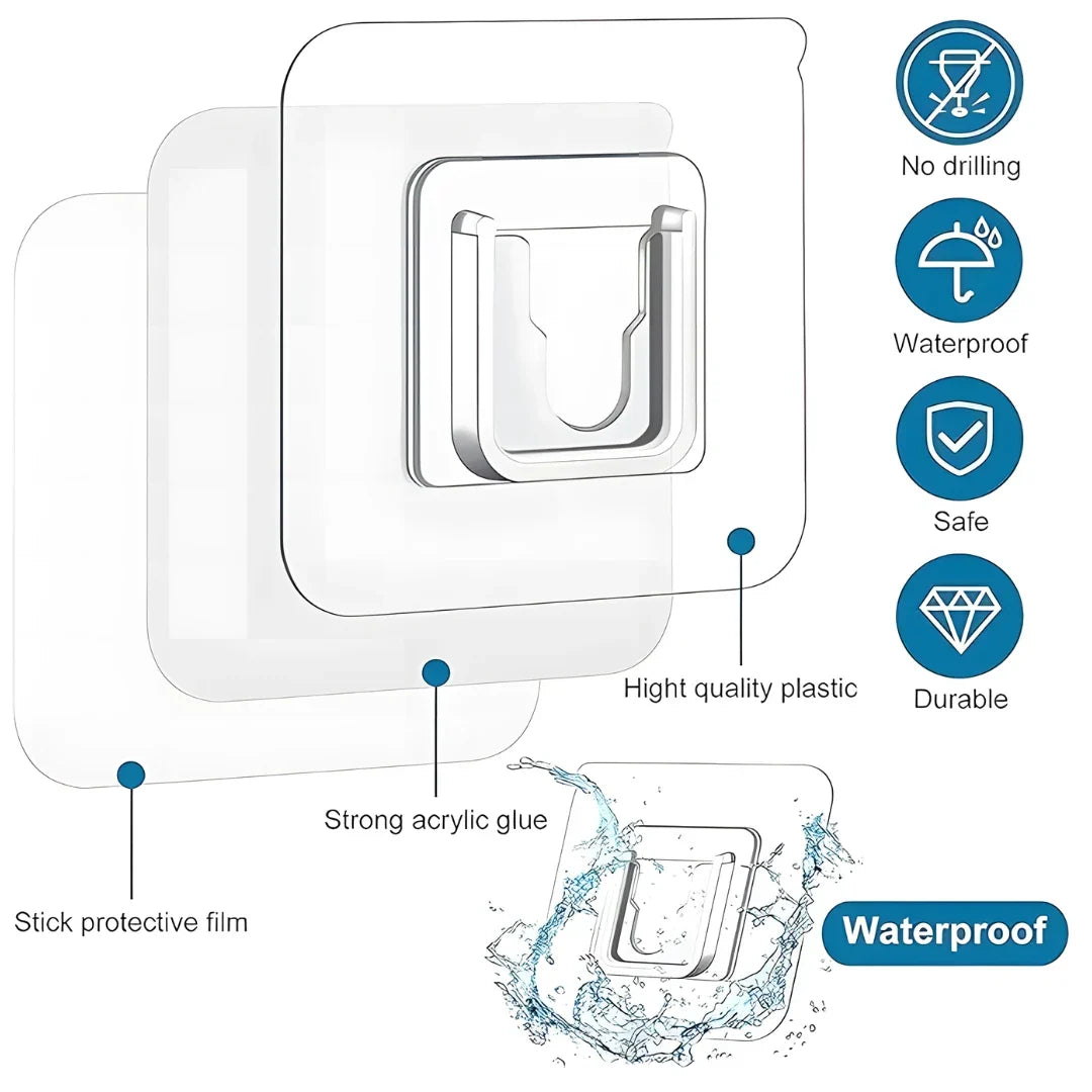 Multipurpose Self Adhesive Hook Holder (Pack of 10pc)