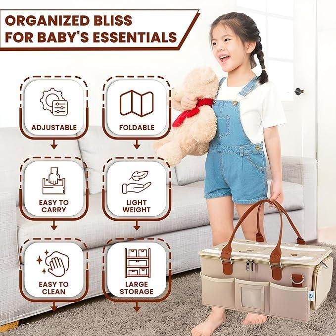 Nursery Storage Organizer-Foldable and Portable for Travelling