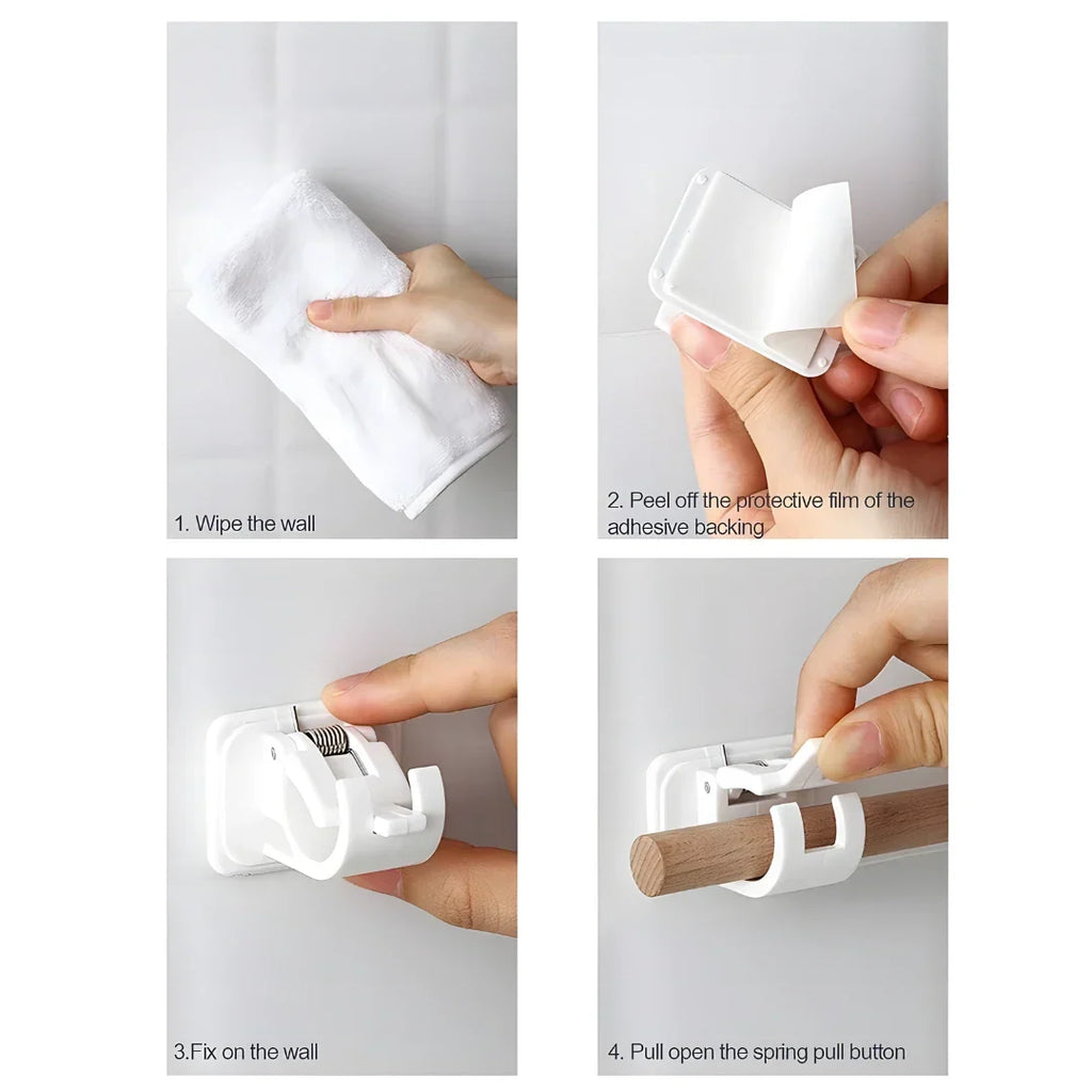 Self Adhesive Instant Wall Mount Sticking Clip Hook (Pack of 2)