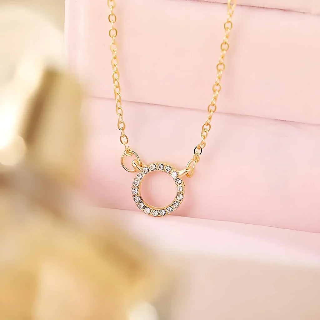 Women's Stone Pendant with Chain Micro Plating