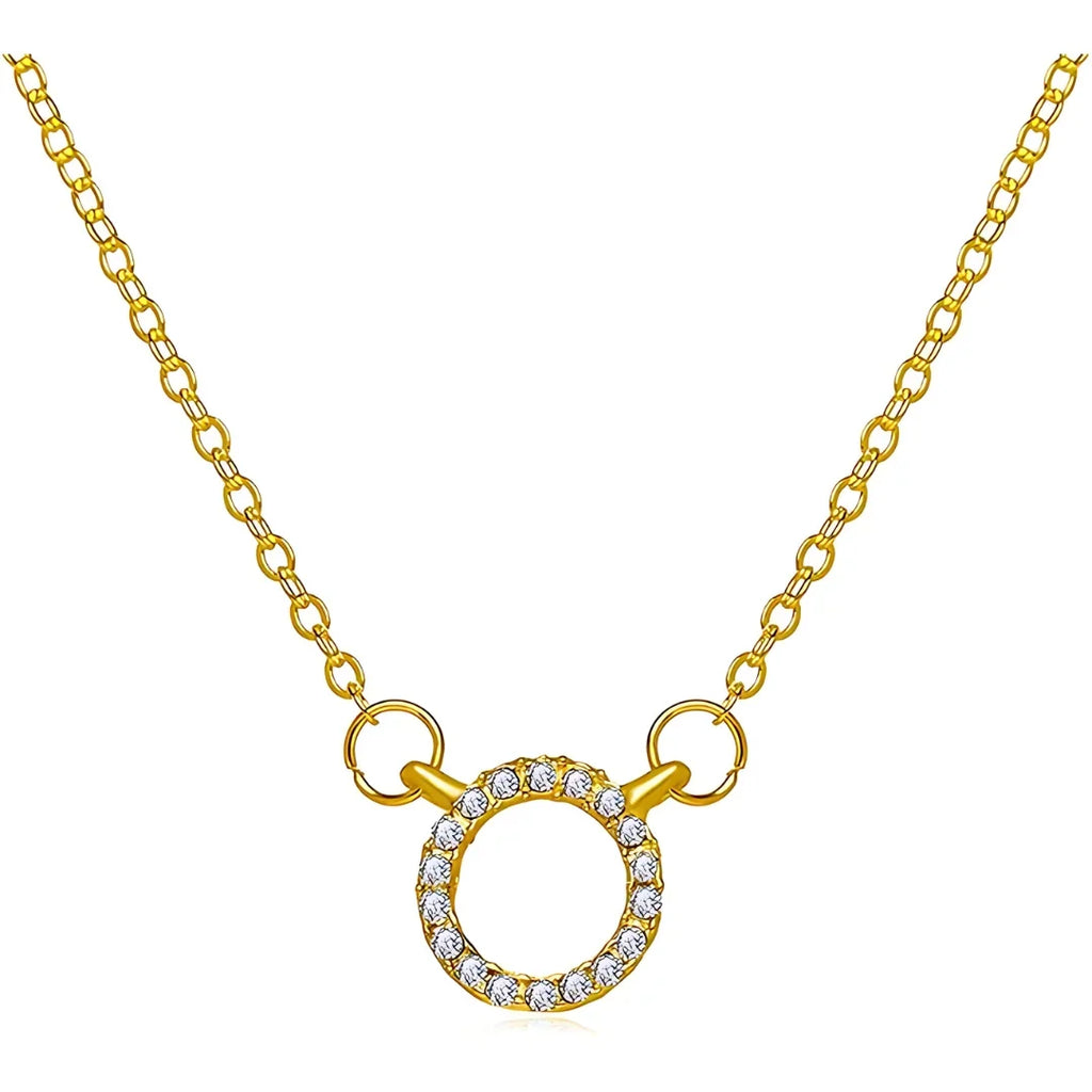 Women's Stone Pendant with Chain Micro Plating
