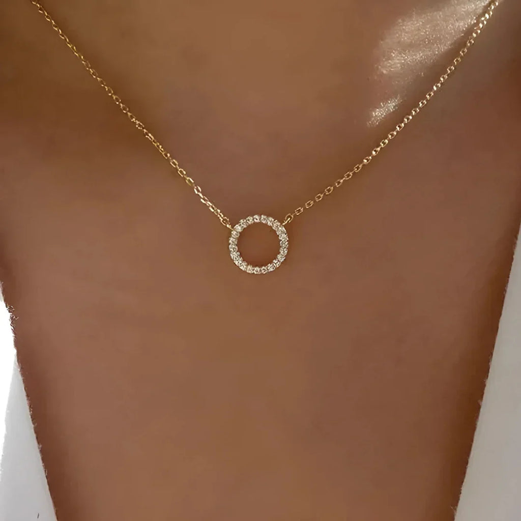 Women's Stone Pendant with Chain Micro Plating