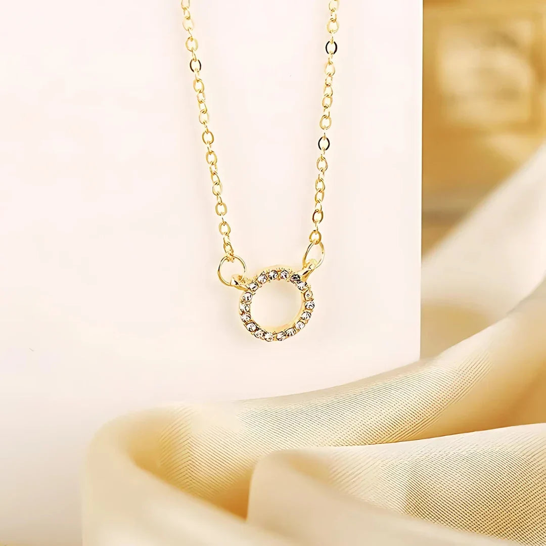 Women's Stone Pendant with Chain Micro Plating